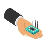 Router in isometric hand vector