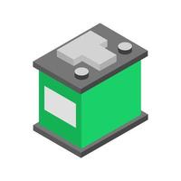 Isometric car battery on a white background vector