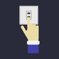 Hand click light switch vector