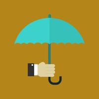 Hand holds umbrella vector