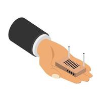 Router in isometric hand vector