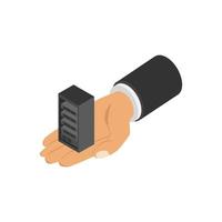 Server in isometric hand vector