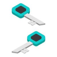 Isometric key on a white background vector