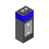 Isometric battery on white background vector