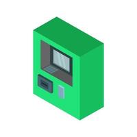 Isometric atm on a white background vector