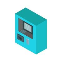 Isometric atm on a white background vector