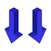 Isometric arrow on white background vector