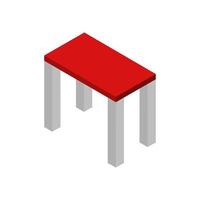 Isometric table on white background vector