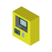 Isometric atm on a white background vector