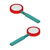 Isometric magnifying glass on a white background vector