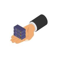 Server in isometric hand vector