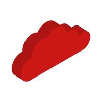 Isometric cloud on white background vector