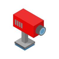 Isometric surveillance camera on a white background vector