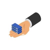 Server in isometric hand vector