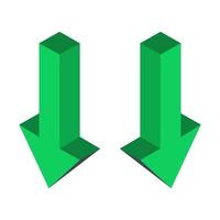 Isometric arrow on white background vector