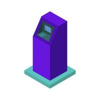 Isometric atm on a white background vector