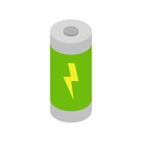 Isometric battery on white background vector