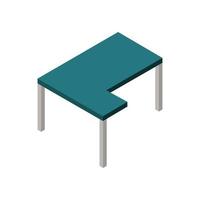 Isometric table on white background vector