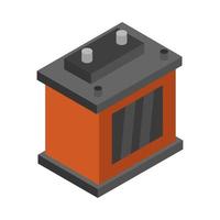 Isometric car battery on a white background vector