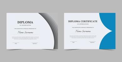 plantilla de certificado de reconocimiento, certificado de logros, plantilla de diploma de premios vector