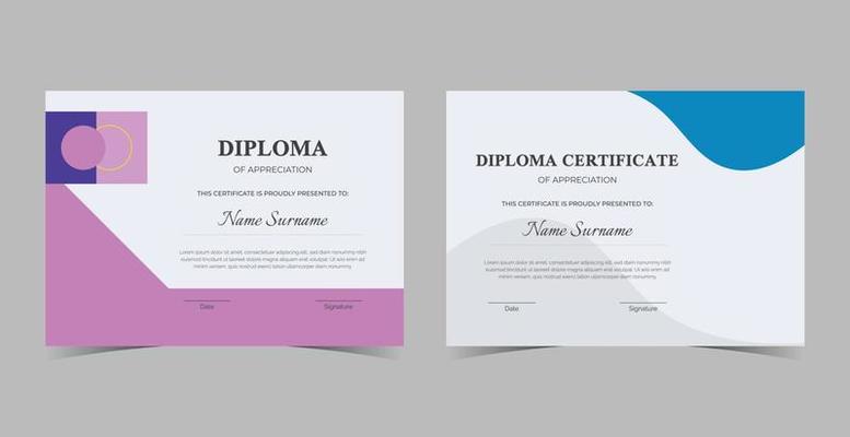 Certificate of Appreciation template, certificate of achievement, awards diploma template