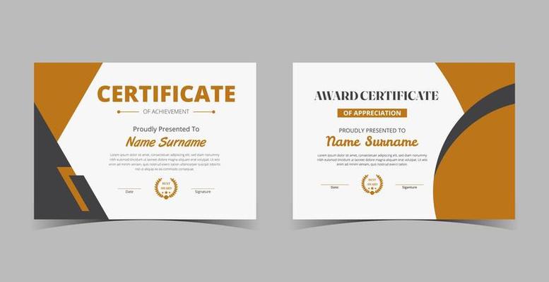 Certificate of Appreciation template, certificate of achievement, awards diploma template