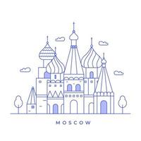 Moscow city concept landscape line art design