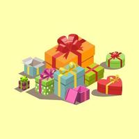 Many different boxes with gifts for the holiday - Vector