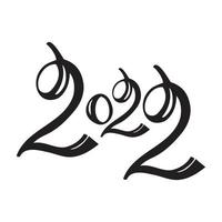Black numbers 2022 Year of the tiger upcoming New Year holiday - Vector