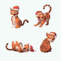 Tiger - symbol of the new year 2022 - Set Vector