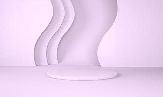 Podium use for product presentation. Abstract wave background. 3d rendering - illustration. photo