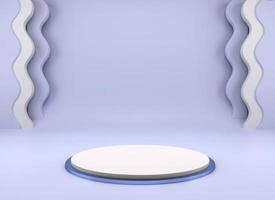 Podium use for product presentation. Abstract wave background. 3d rendering - illustration. photo