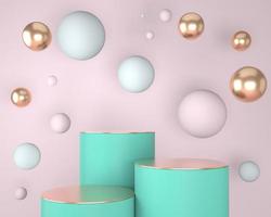 Abstract geometric shapes of product display with minimal and modern concepts, pedestal, podium, stand, 3D rendering. photo