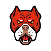 mascota de bulldog tigre rojo retro vector