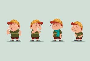coughing kids concept illustration vector