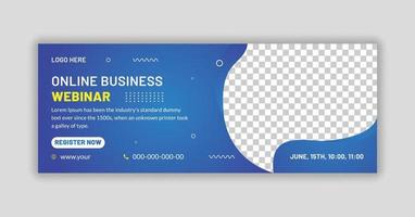 Digital marketing business webinar, web banner, social media post vector