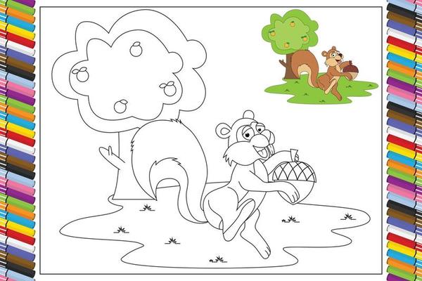 coloring cute animal cartoon for kids