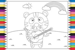 coloring animal cartoon for kids vector