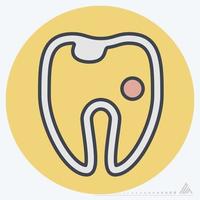 Icon Vector of Hollow Tooth - Color Mate Style