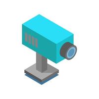 Isometric surveillance camera on a white background vector
