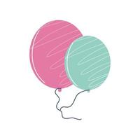 balloons party celebration and decoration cartoon icon isolated style vector