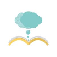 open book imagination read cartoon icon isolated style vector