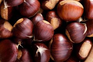 Chestnuts top view photo