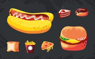 set fast food vector