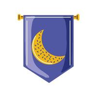 pendant with moon decoration cartoon isolated style vector