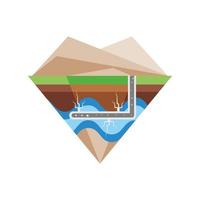 fracking extract the raw hydrocarbon energy from the subsurface level vector