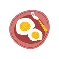 breakfast fried eggs vector