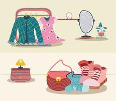 clothes accessories cartoon vector