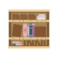 bookcase library literature education books cartoon icon isolated style vector