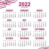 New Year Calendar 2022 Template Design vector